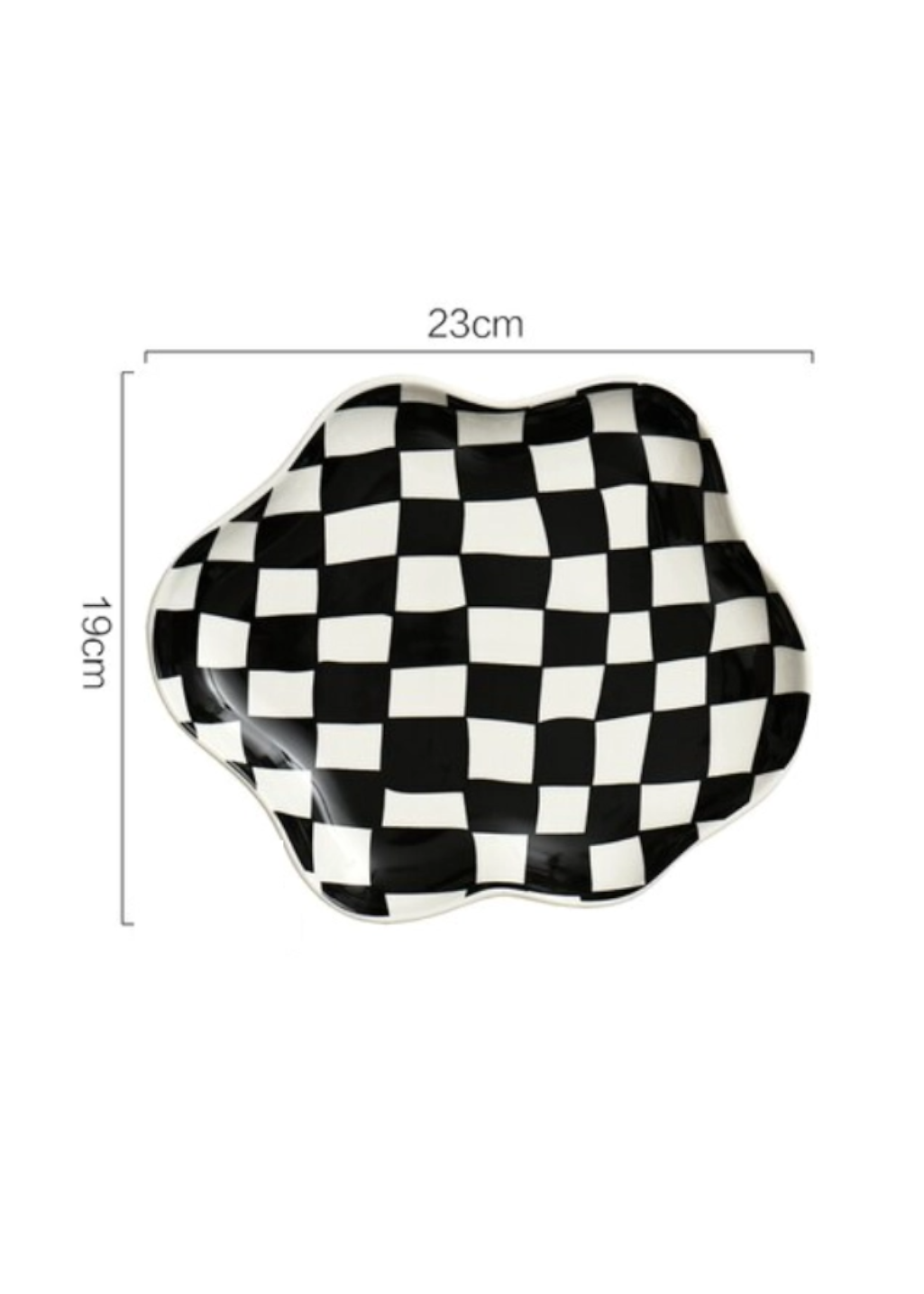 Filtrum Home - Checkered Ceramic Plate - Black