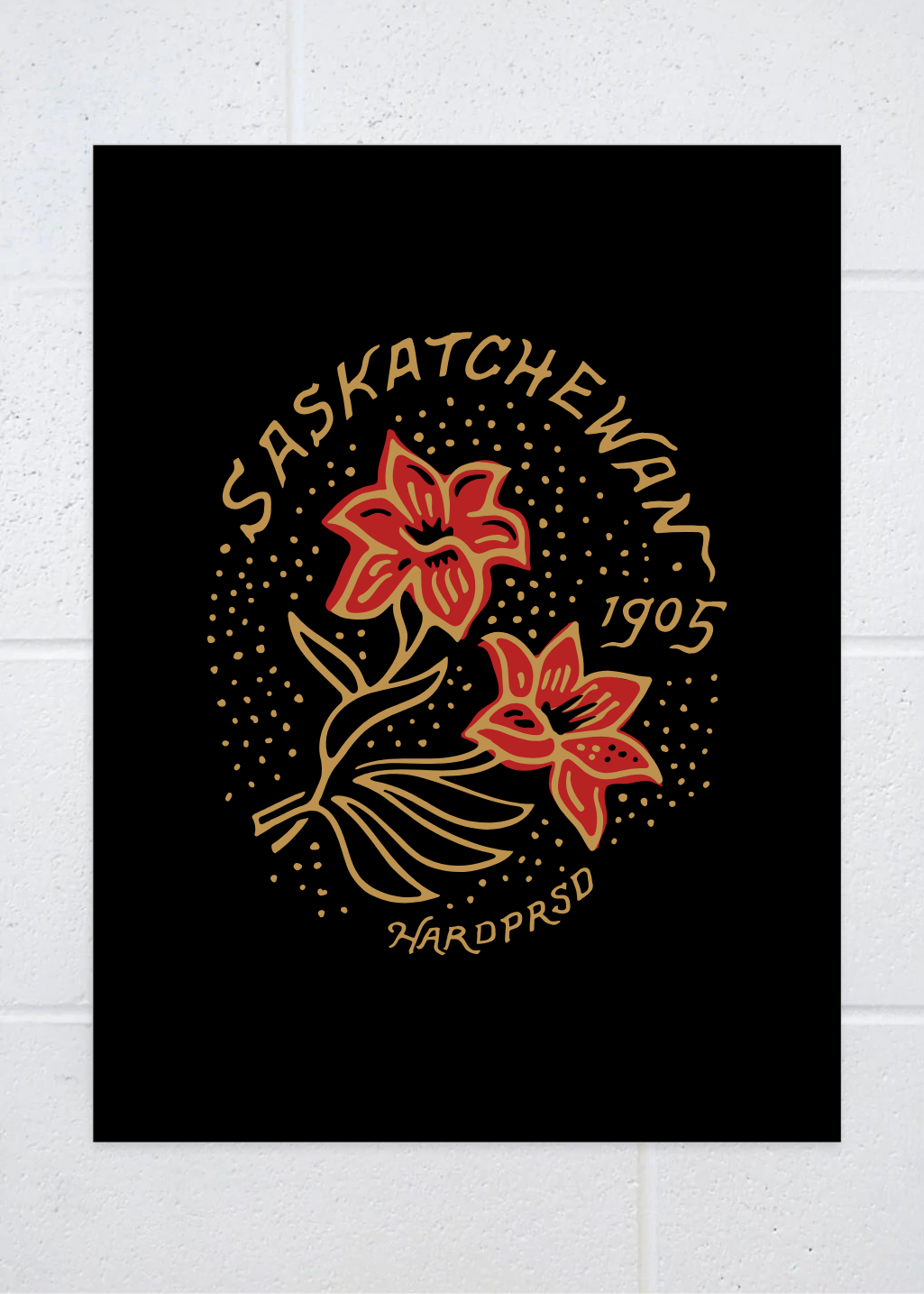 Gold Lily Poster Print | Black | 18" x 24"