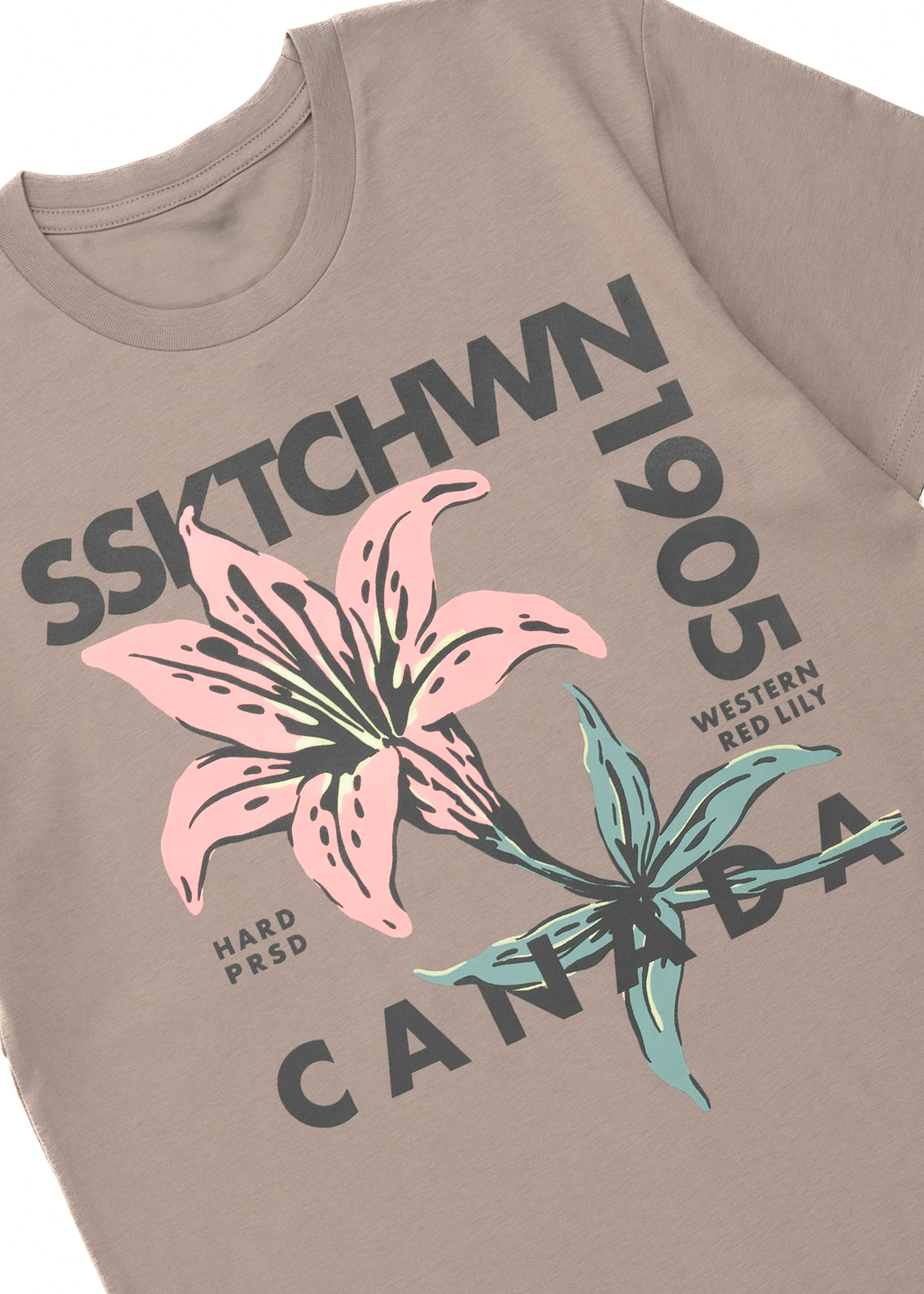 Faded Lily Tee | Clay | Unisex and Ladies - Hardpressed Print Studio Inc.