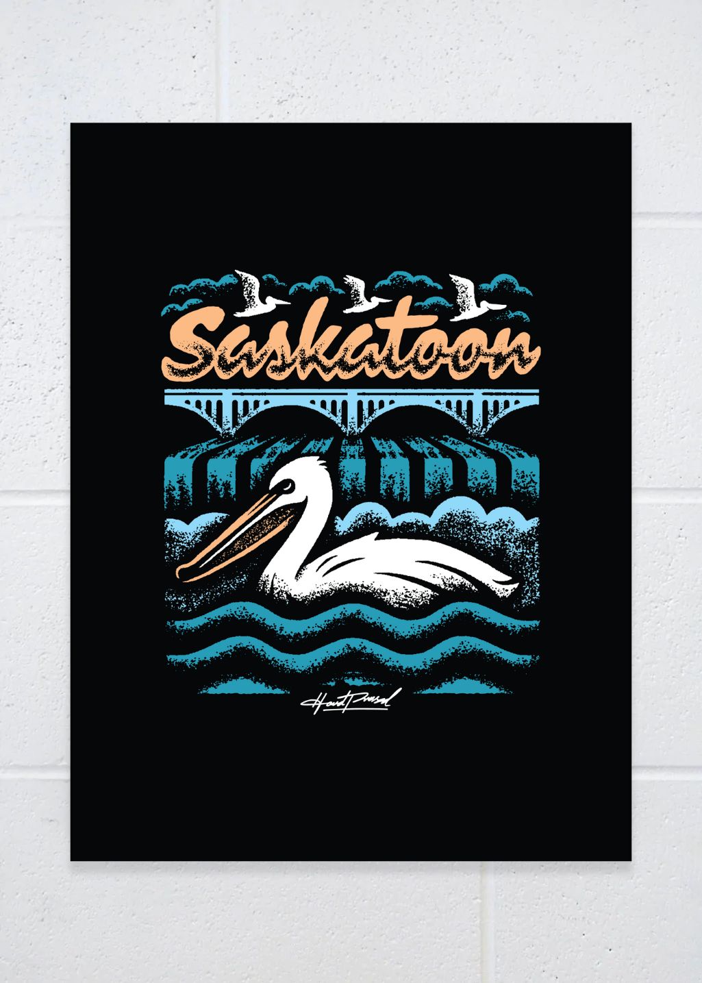 Birds & Bridges Poster Print | Black