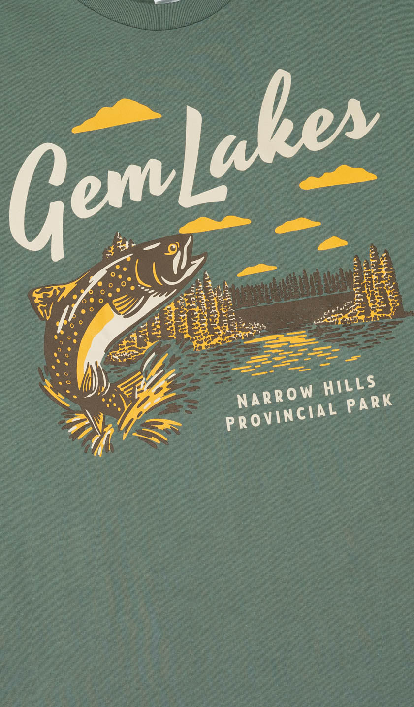 XS, S & 3XL | Gem Lakes Tee | Sage | Unisex