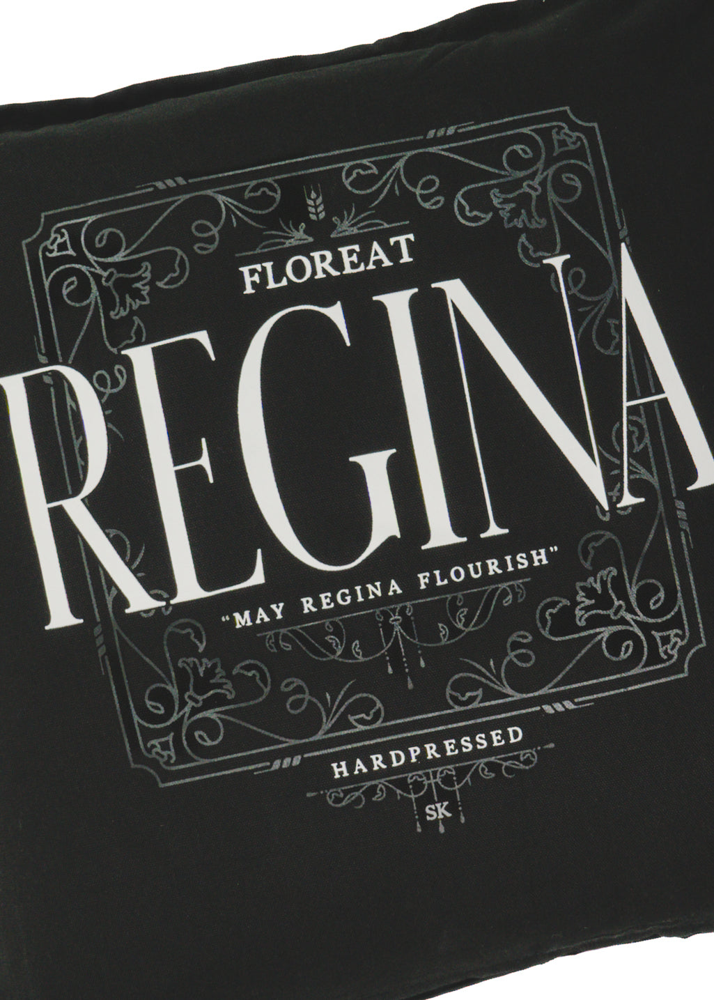 Floreat Regina Pillow | Black - Hardpressed Print Studio Inc.