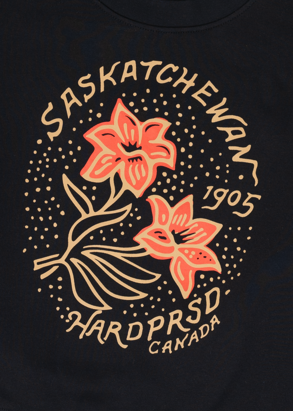 Gold Lily Crewneck | Black | Ladies