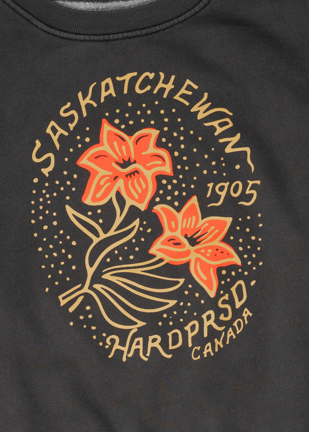 Gold Lily Crewneck | Vintage Black | Ladies