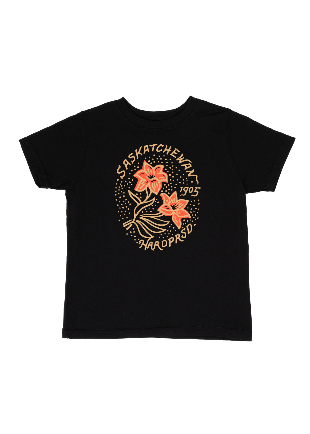 Gold Lily Tee | Black | Kids - Hardpressed Print Studio Inc.