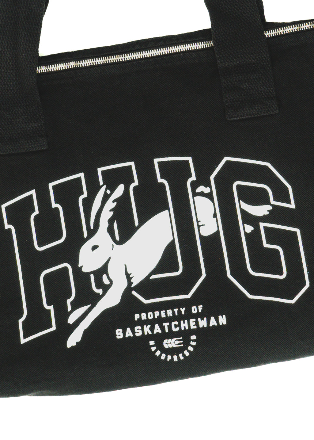 HUG Zippered Shoulder Tote | Black - Hardpressed Print Studio Inc.