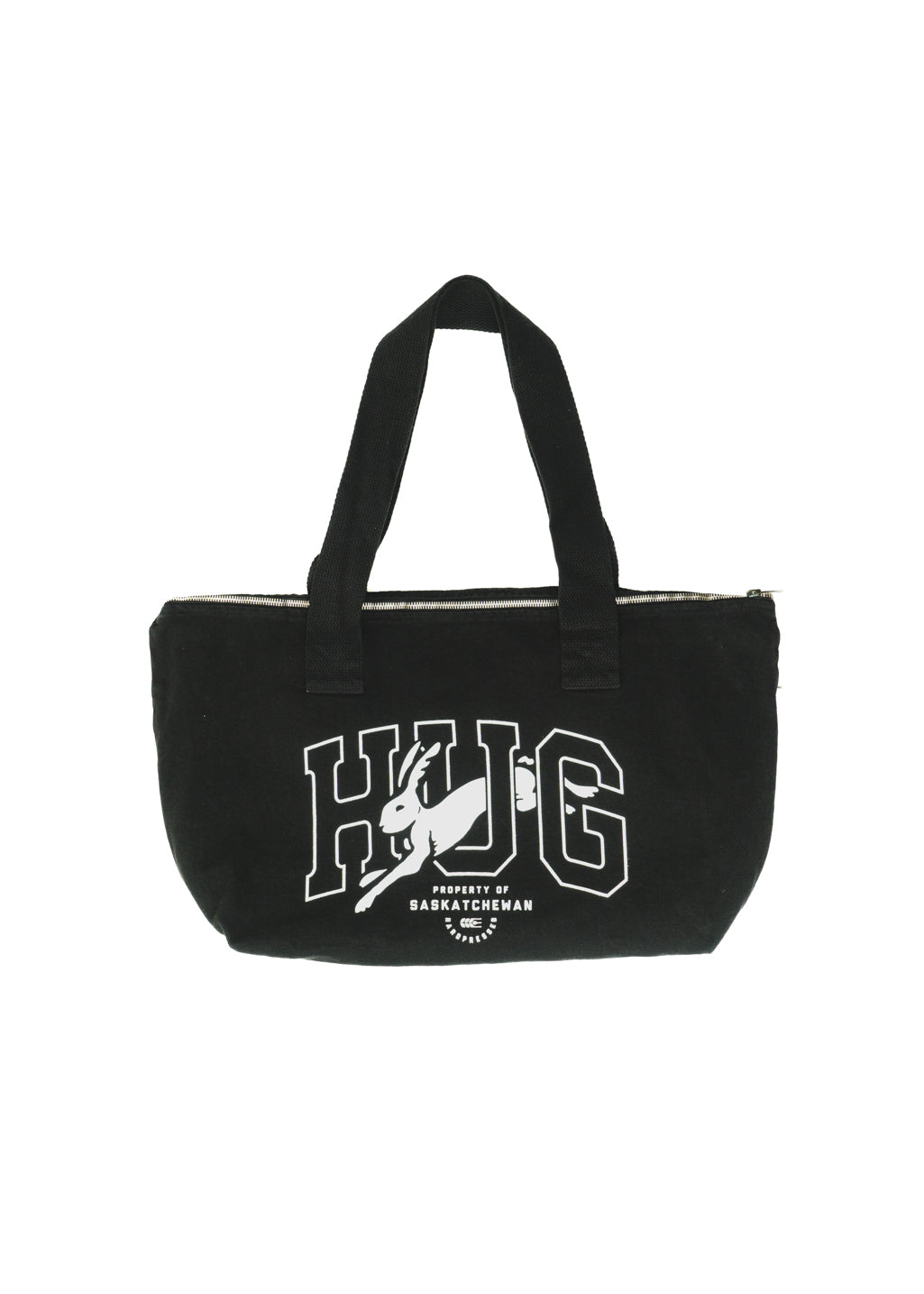 HUG Zippered Shoulder Tote | Black - Hardpressed Print Studio Inc.