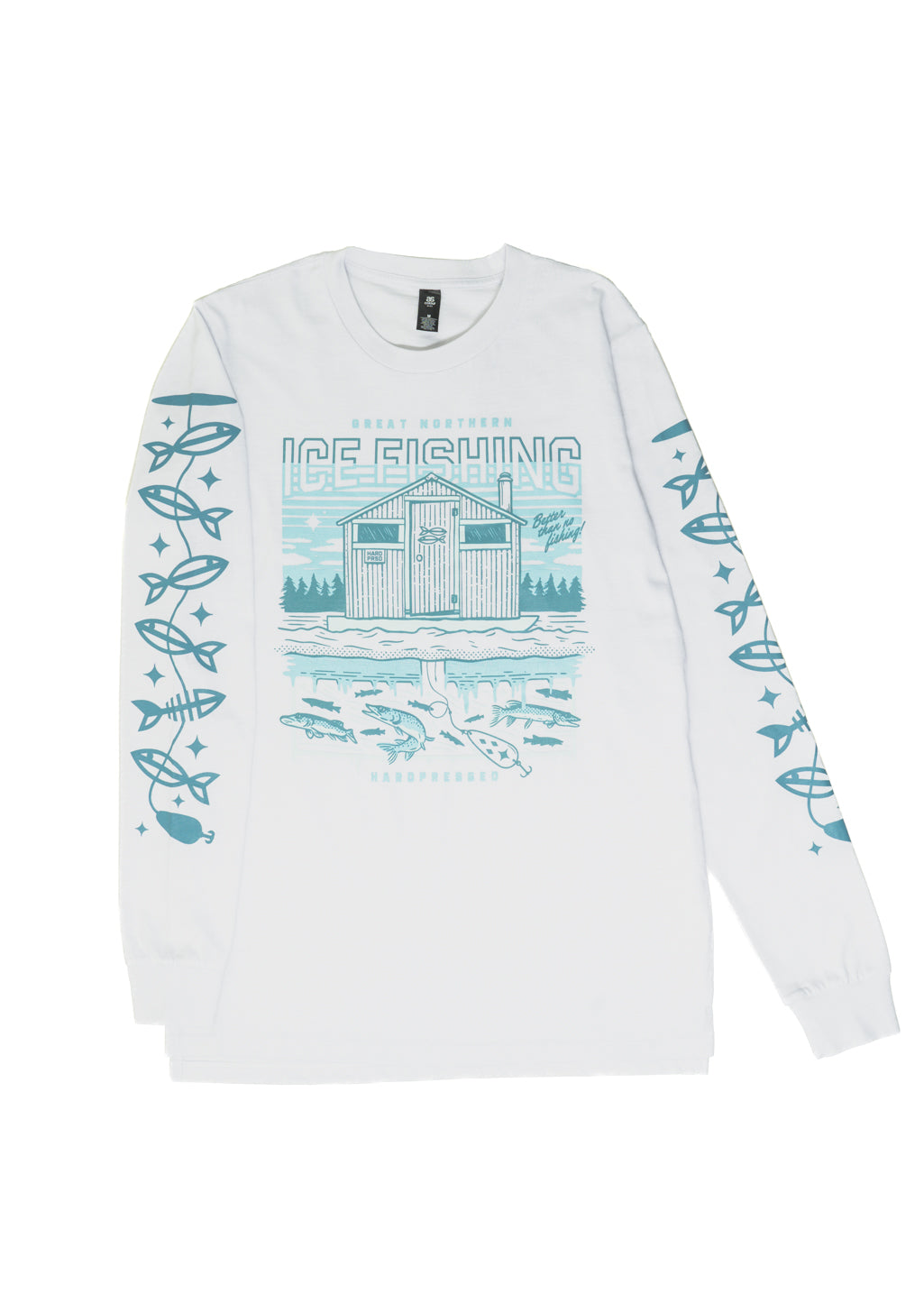 Ice Fishing Long Sleeve | Whiteout | Unisex and Ladies - Hardpressed Print Studio Inc.