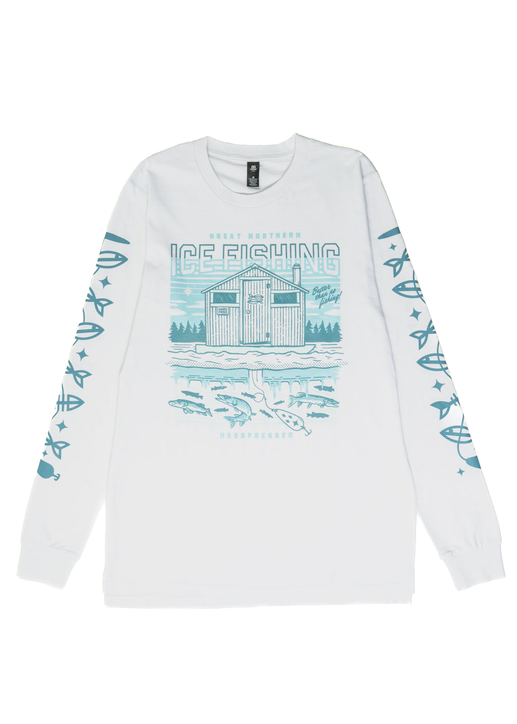 Ice Fishing Long Sleeve | Whiteout | Unisex and Ladies - Hardpressed Print Studio Inc.