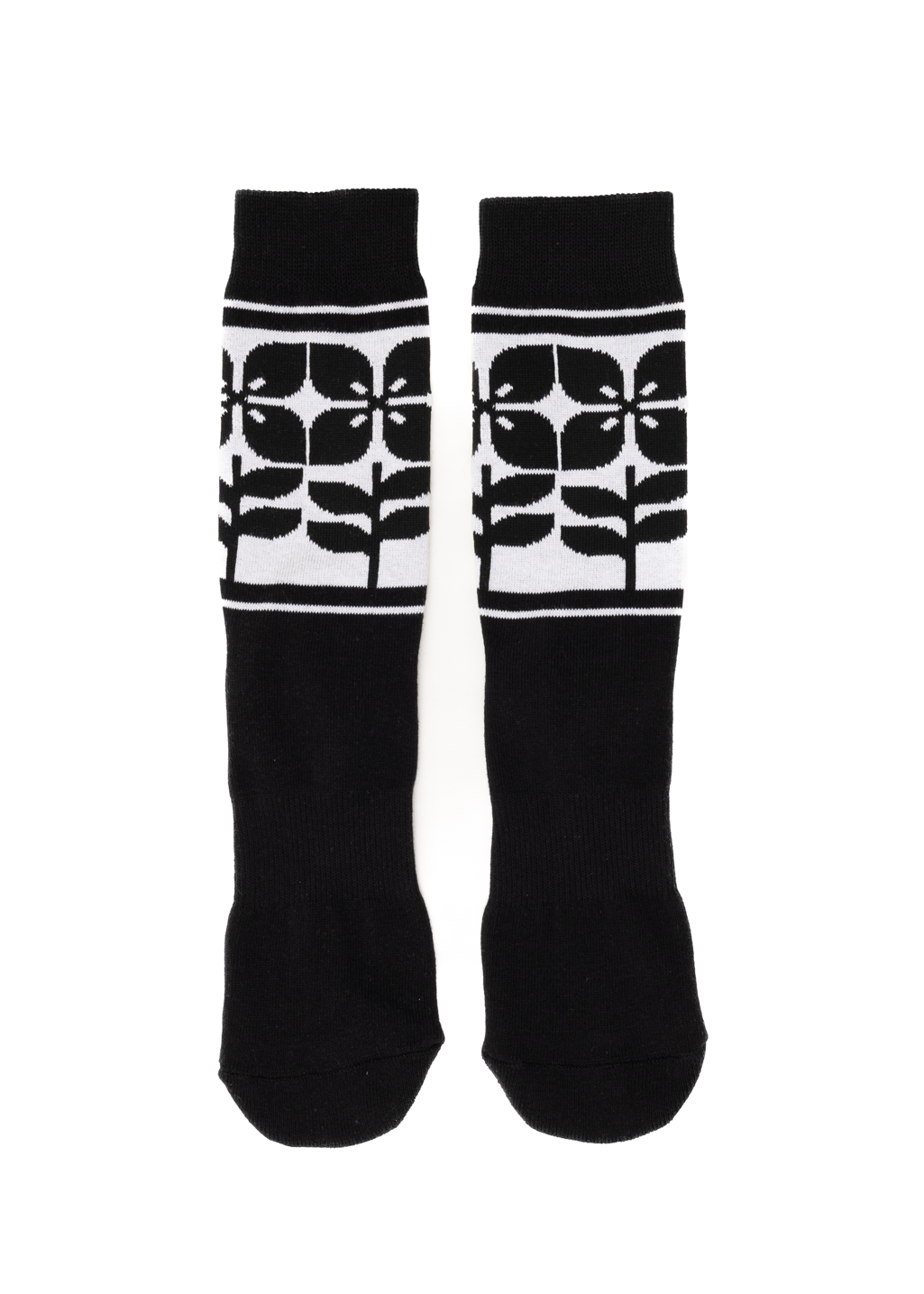 Mid Century Lily Socks | Black - Hardpressed Print Studio Inc.