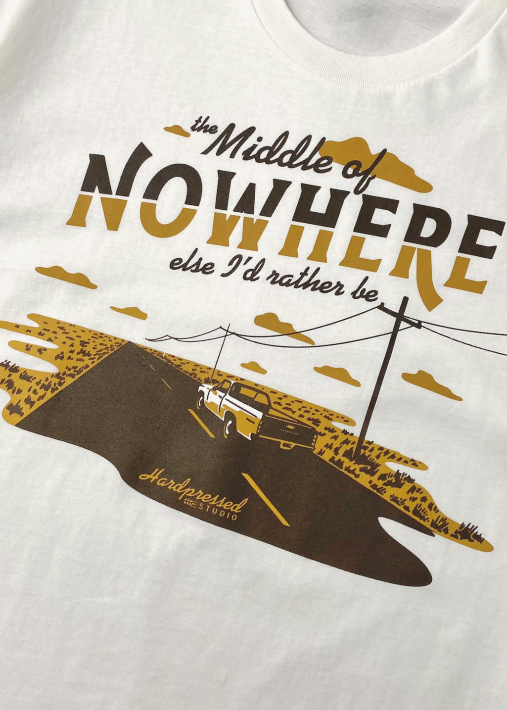 Middle of Nowhere Tee | Natural | Unisex - Hardpressed Print Studio Inc.