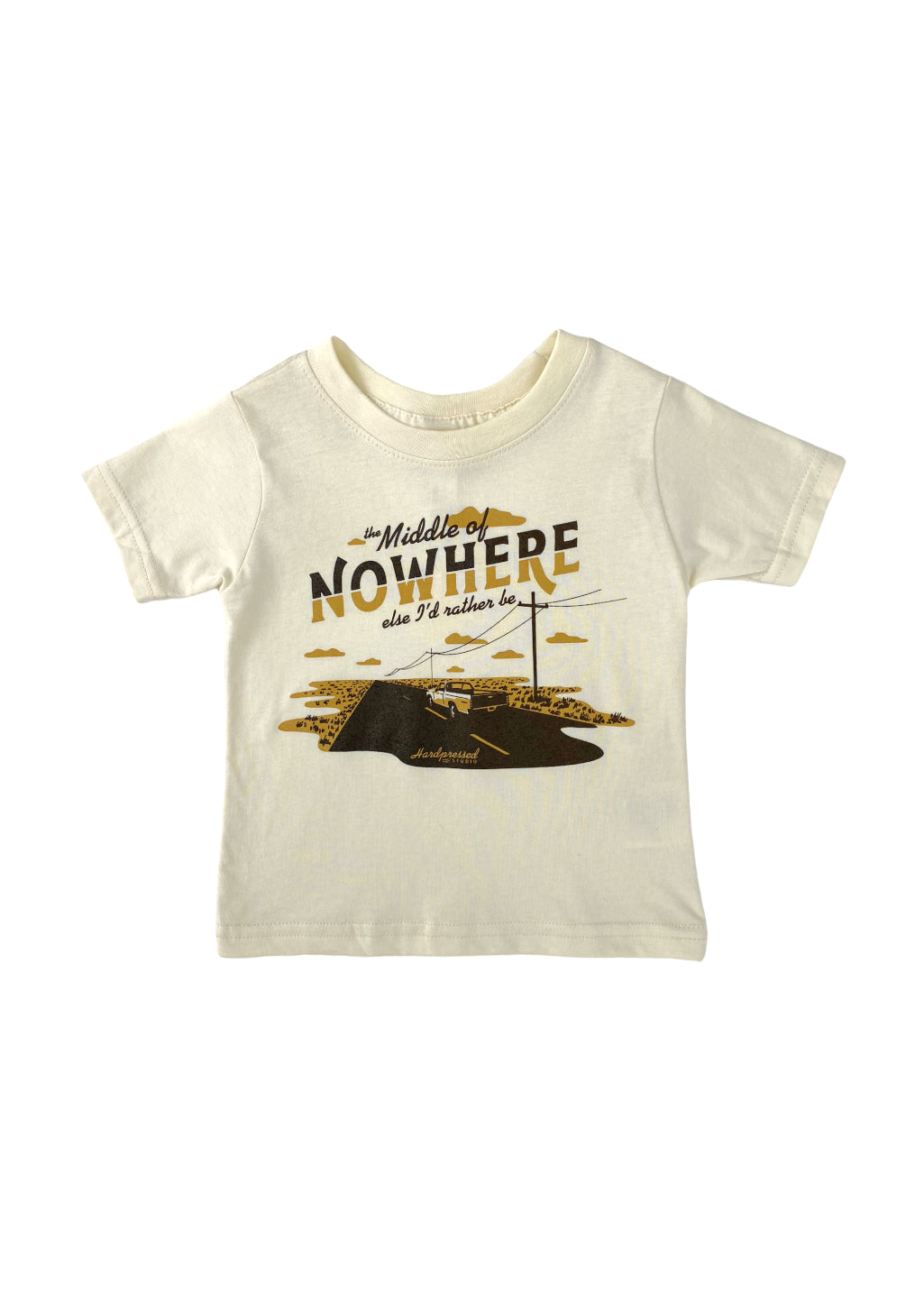 Middle of Nowhere Tee | Soft Butter | Kids - Hardpressed Print Studio Inc.