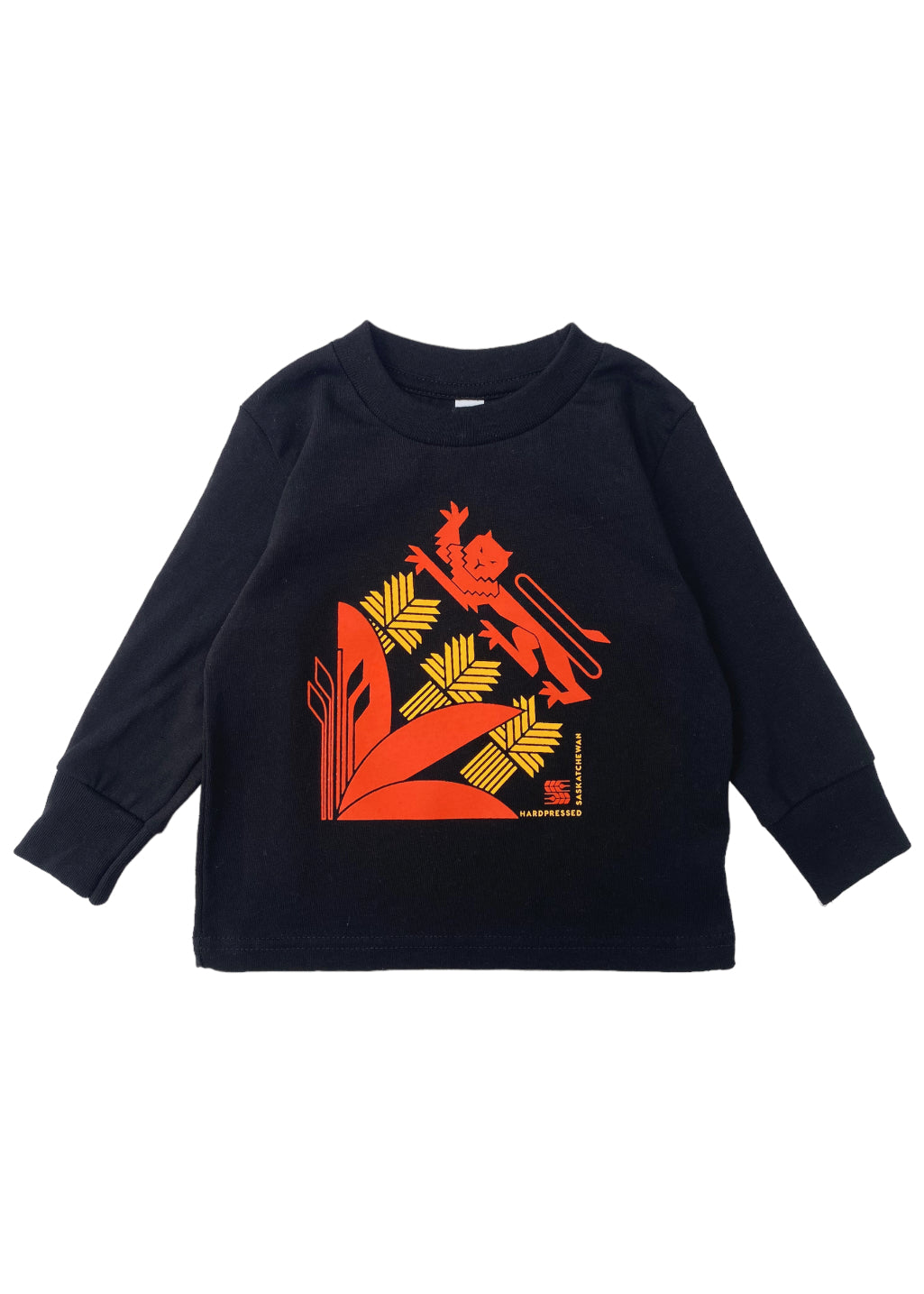 New Wave Crest Long Sleeve Tee | Black | Kids - Hardpressed Print Studio Inc.