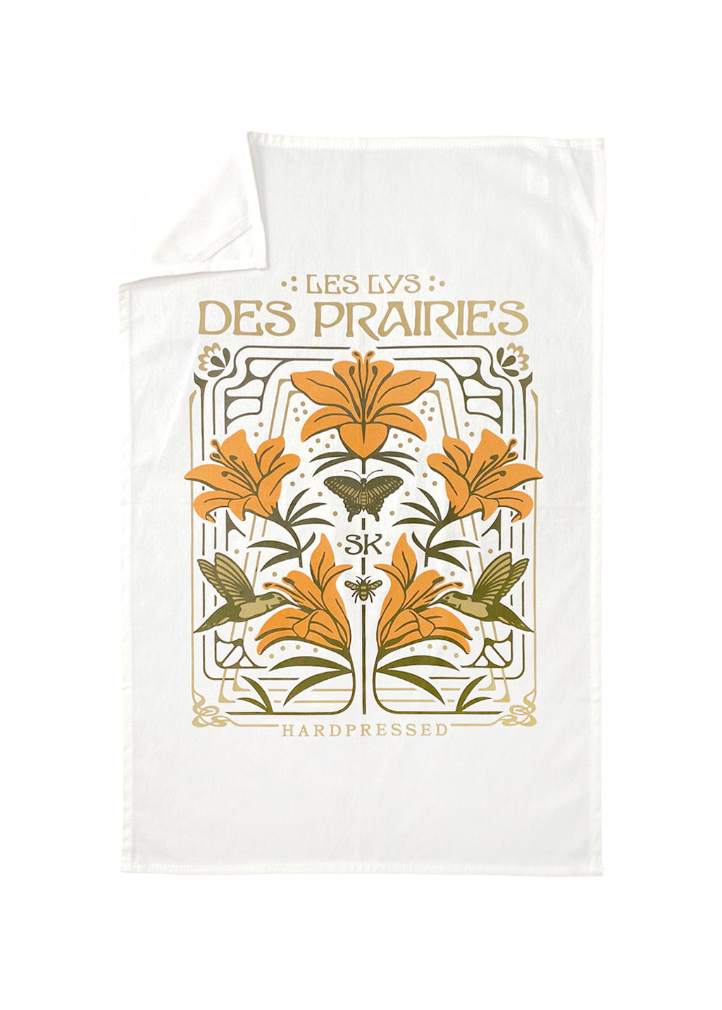 Nouveau Lily Tea Towel | Cream - Hardpressed Print Studio Inc.