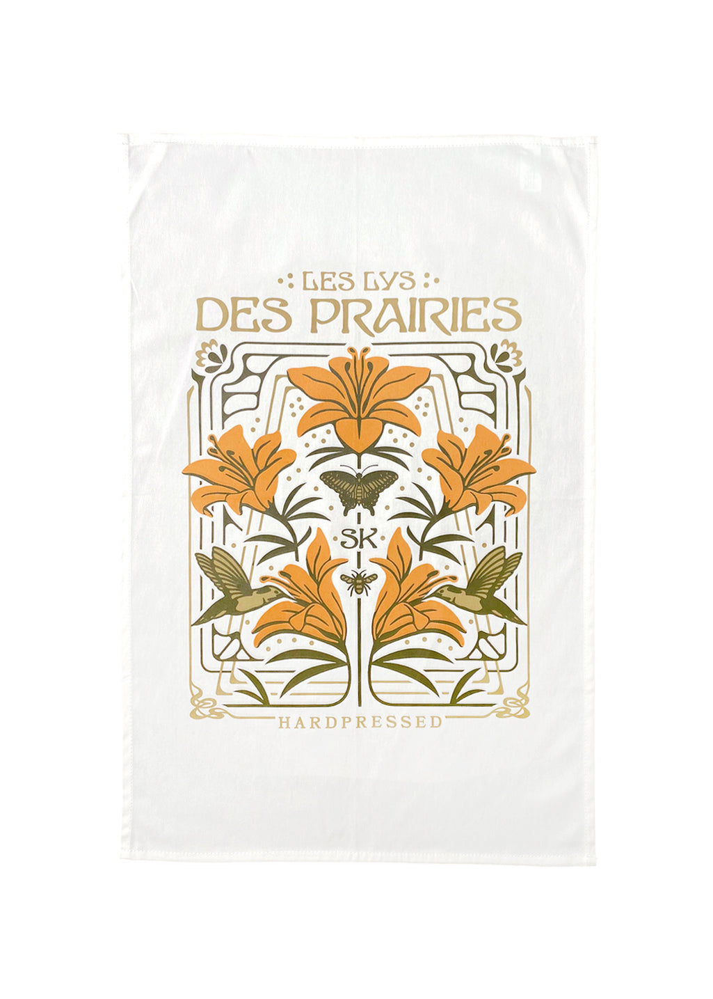 Nouveau Lily Tea Towel | Cream - Hardpressed Print Studio Inc.