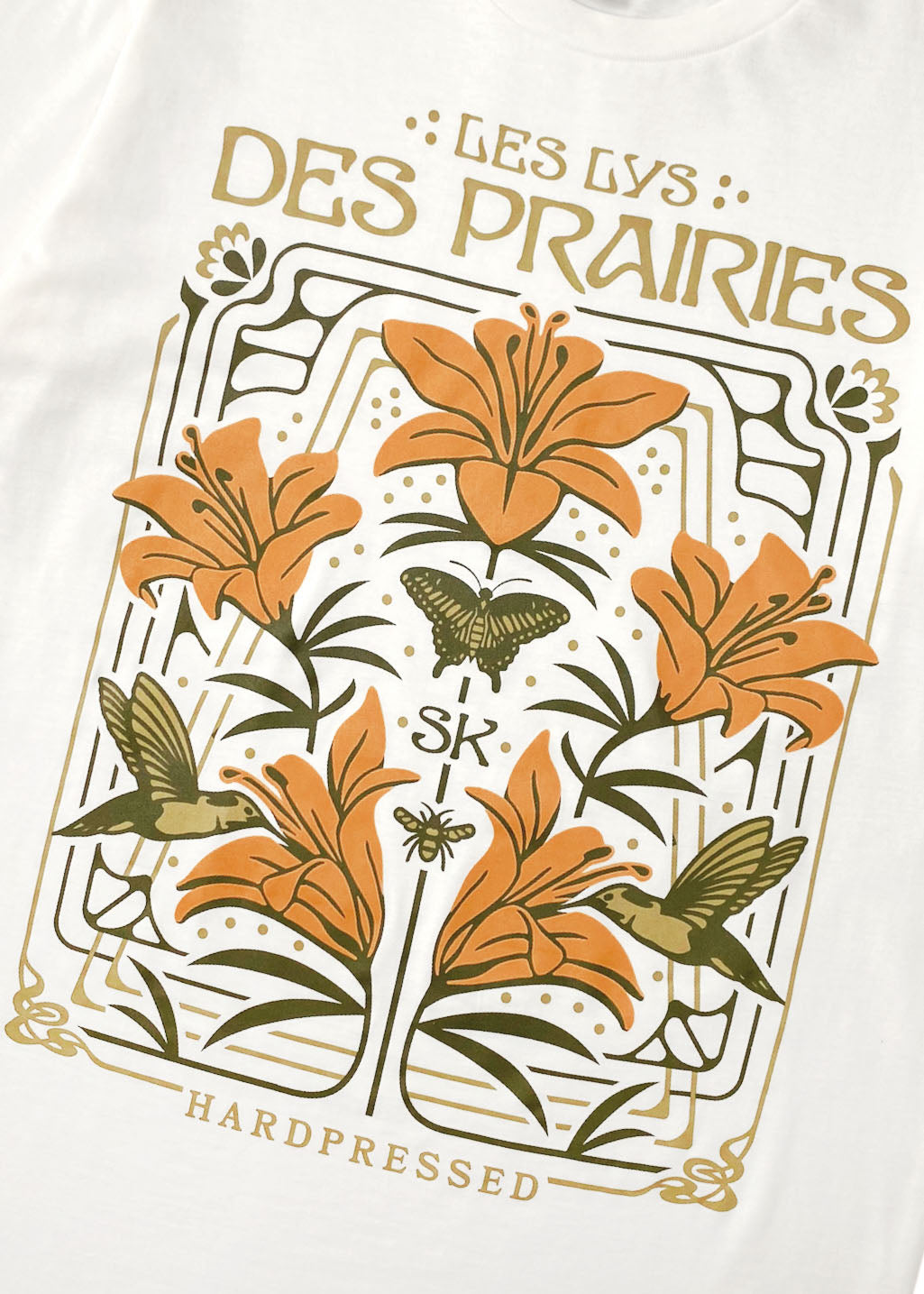 Nouveau Lily Tee | Natural | Unisex and Ladies - Hardpressed Print Studio Inc.