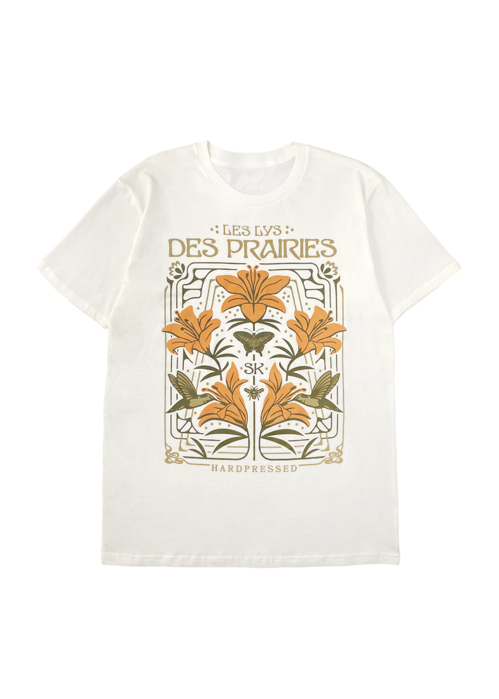 Nouveau Lily Tee | Natural | Unisex and Ladies - Hardpressed Print Studio Inc.