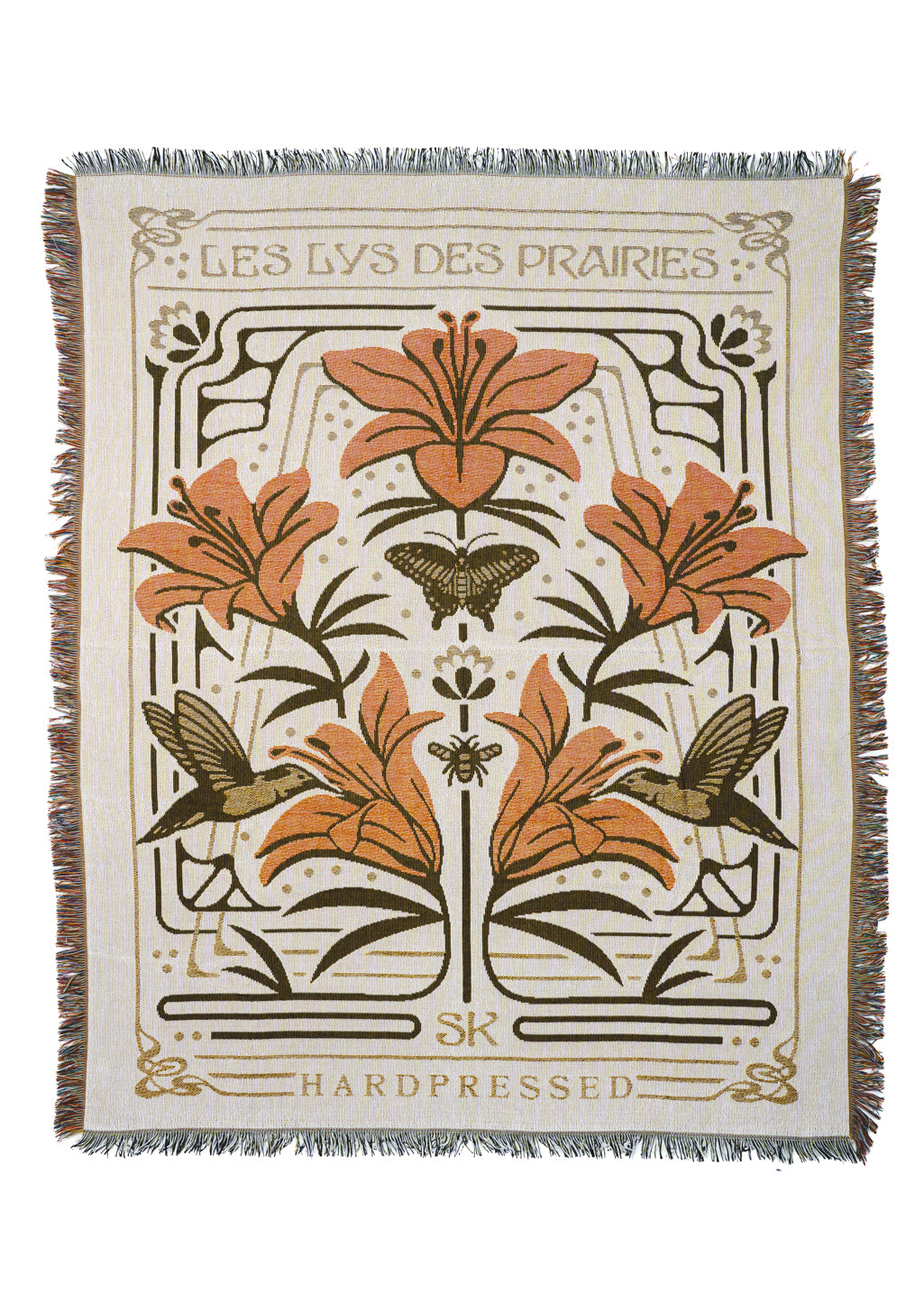 Nouveau Lily Throw Blanket - Hardpressed Print Studio Inc.