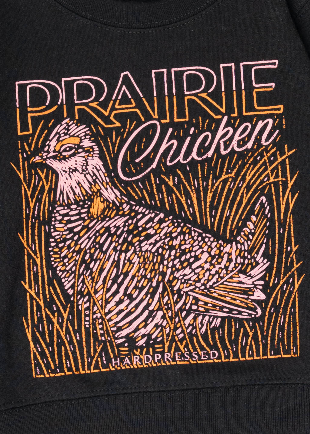 Prairie Chicken Crewneck | Black | Kids - Hardpressed Print Studio Inc.