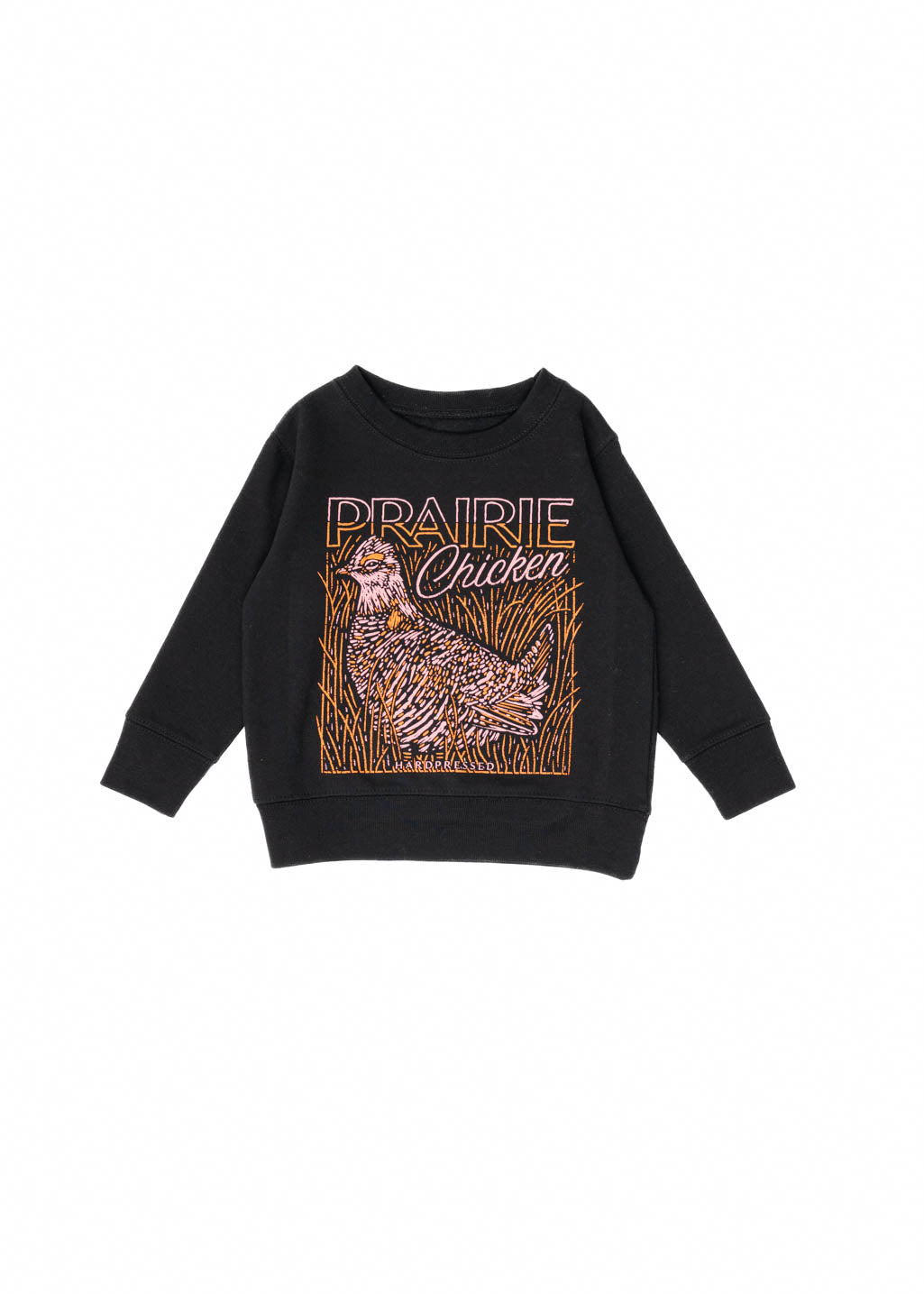 Prairie Chicken Crewneck | Black | Kids - Hardpressed Print Studio Inc.