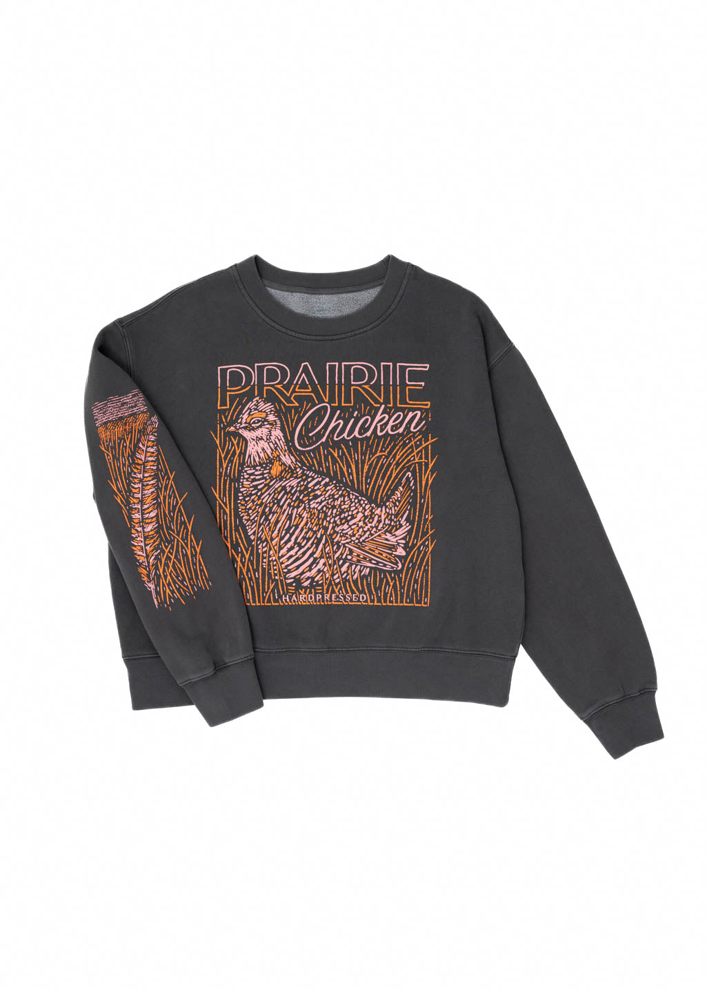 Prairie Chicken Crewneck | Vintage Black | Ladies - Hardpressed Print Studio Inc.