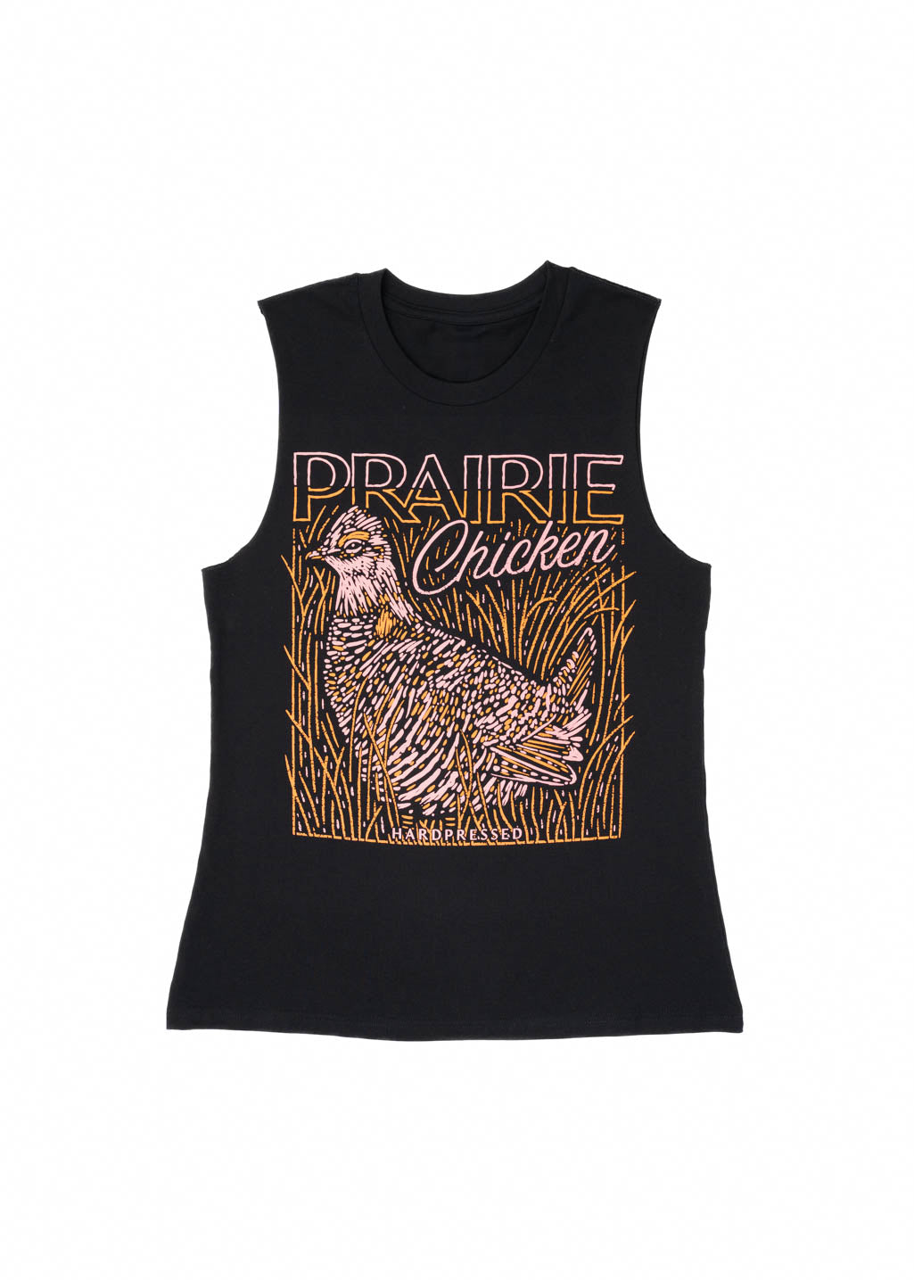 Prairie Chicken Tank | Black | Ladies - Hardpressed Print Studio Inc.