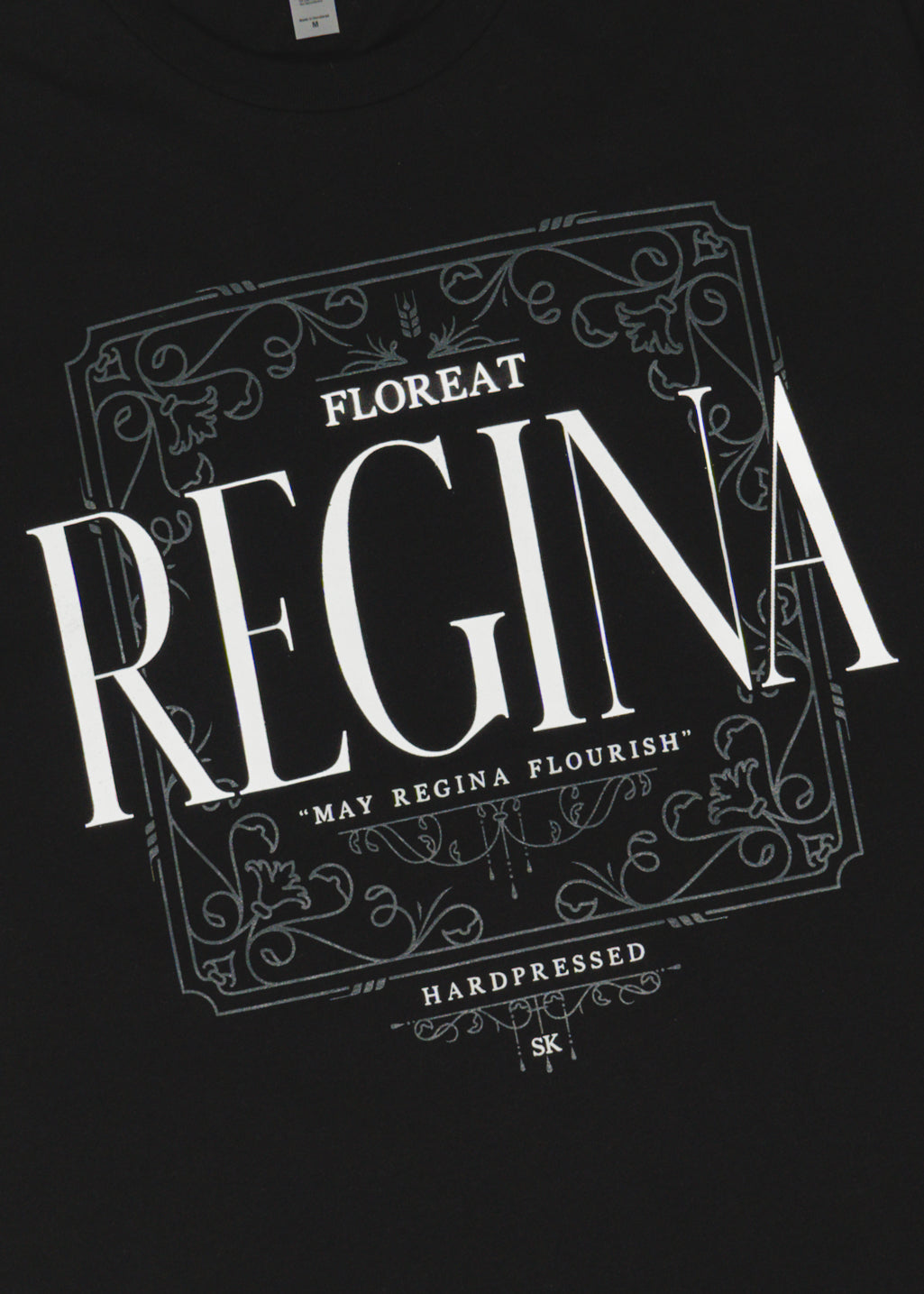 Floreat Regina Tee | Black | Unisex and Ladies - Hardpressed Print Studio Inc.