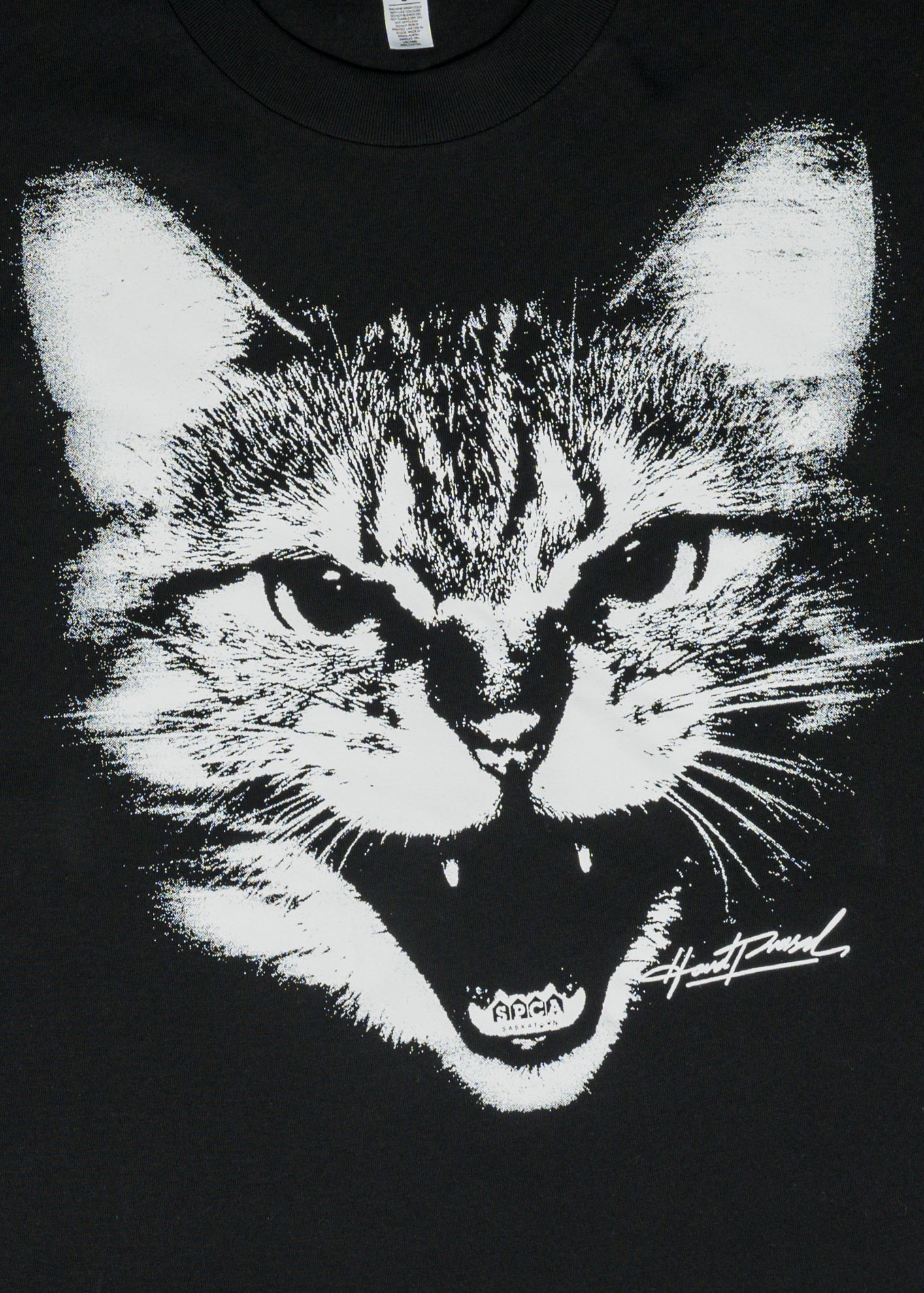 SPCA Cat Boxy Tee | Black | Ladies - Hardpressed Print Studio Inc.