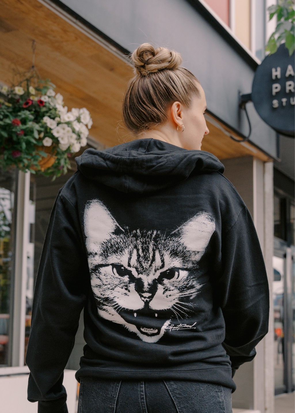 SPCA Cat Zip Sweater | Black | Unisex