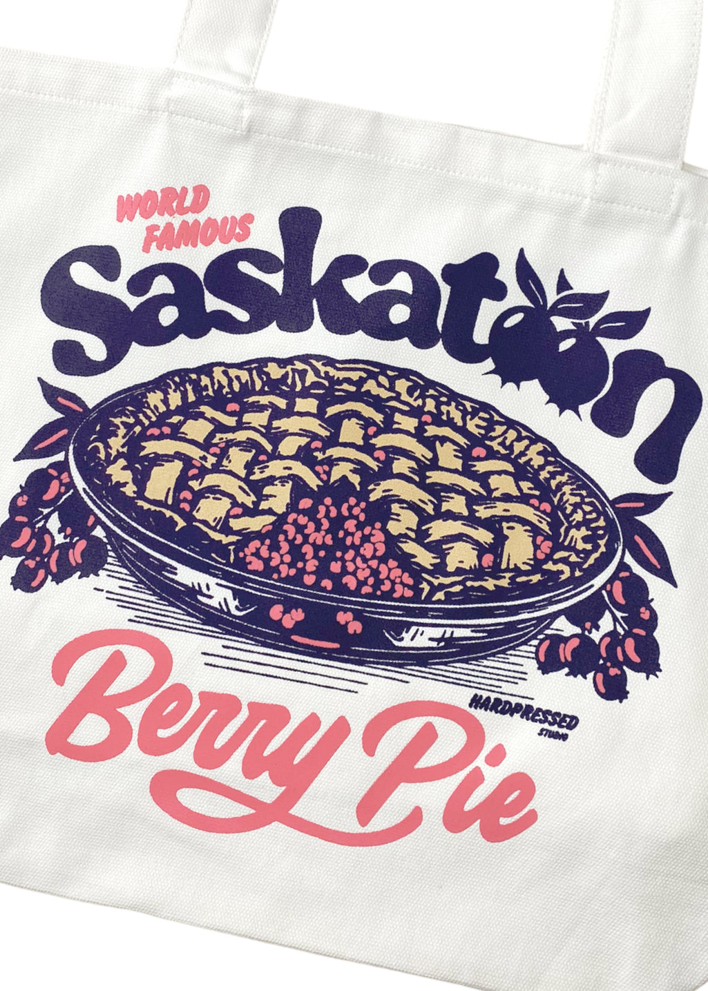 Saskatoon Berry Pie Tote | Cream - Hardpressed Print Studio Inc.