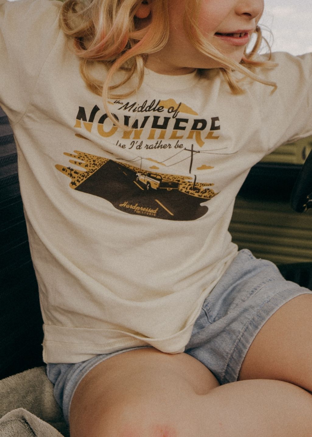 Middle of Nowhere Tee | Soft Butter | Kids - Hardpressed Print Studio Inc.