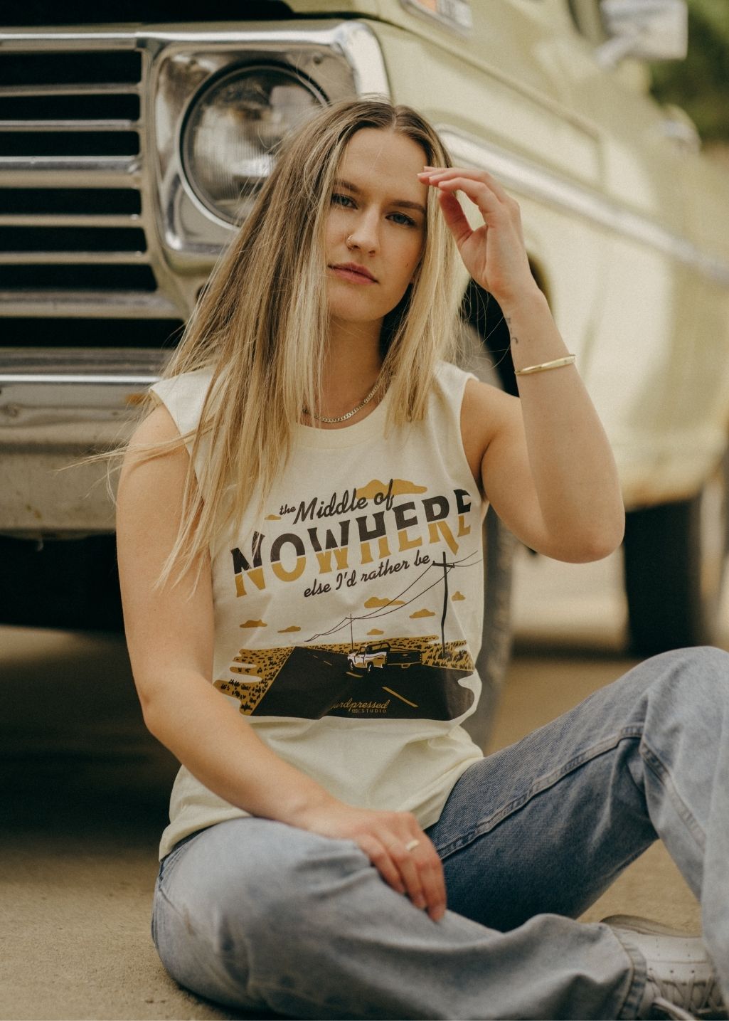 Middle of Nowhere Tank | Butter | Ladies - Hardpressed Print Studio Inc.