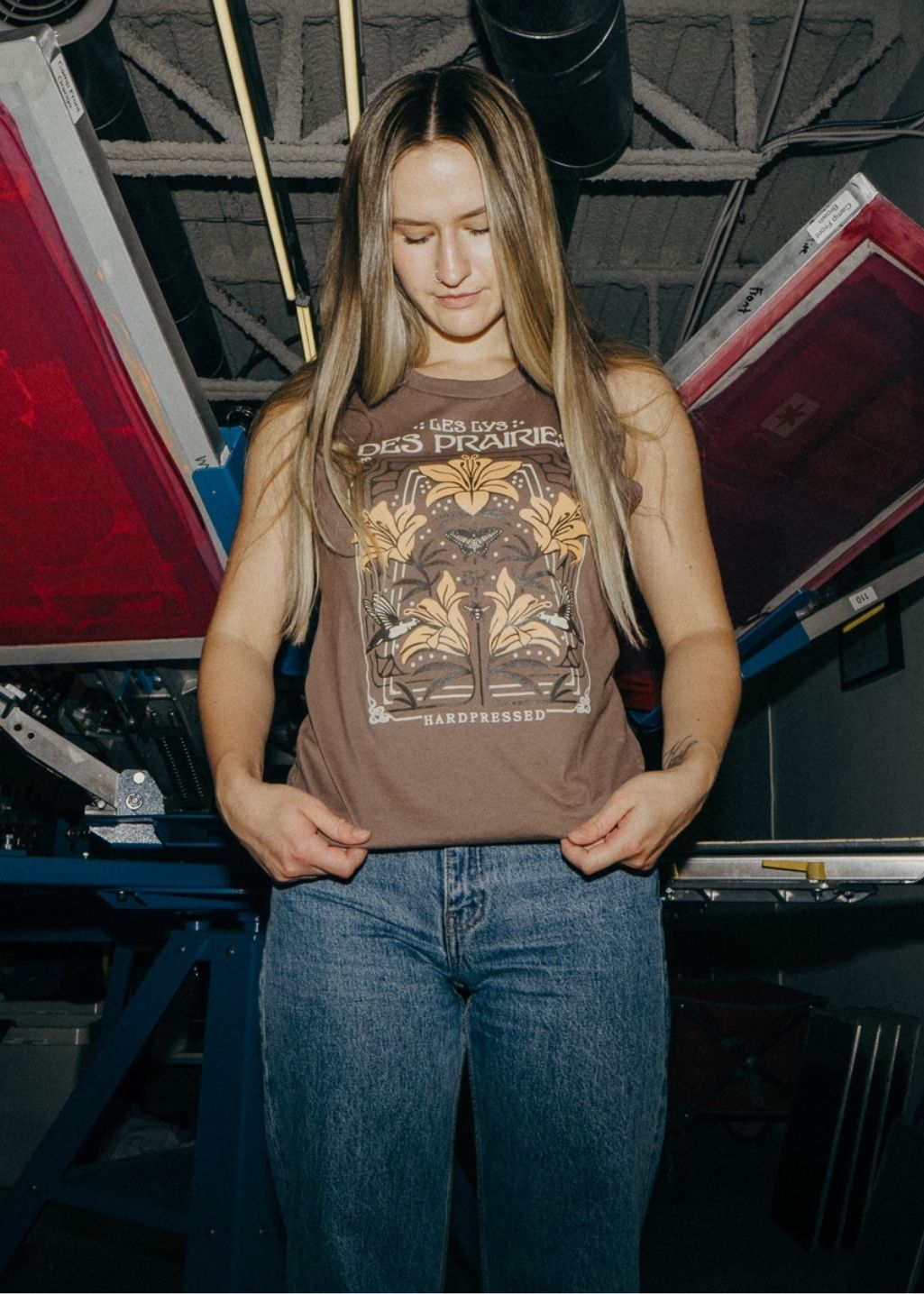 Nouveau Lily Tank | Topsoil | Ladies - Hardpressed Print Studio Inc.