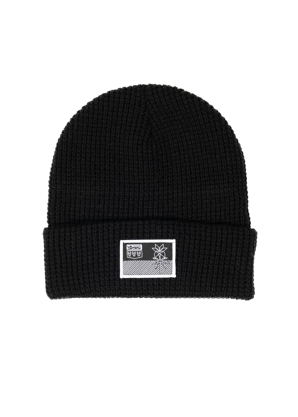 Waffle Flag Patch Toque | Black | Adult