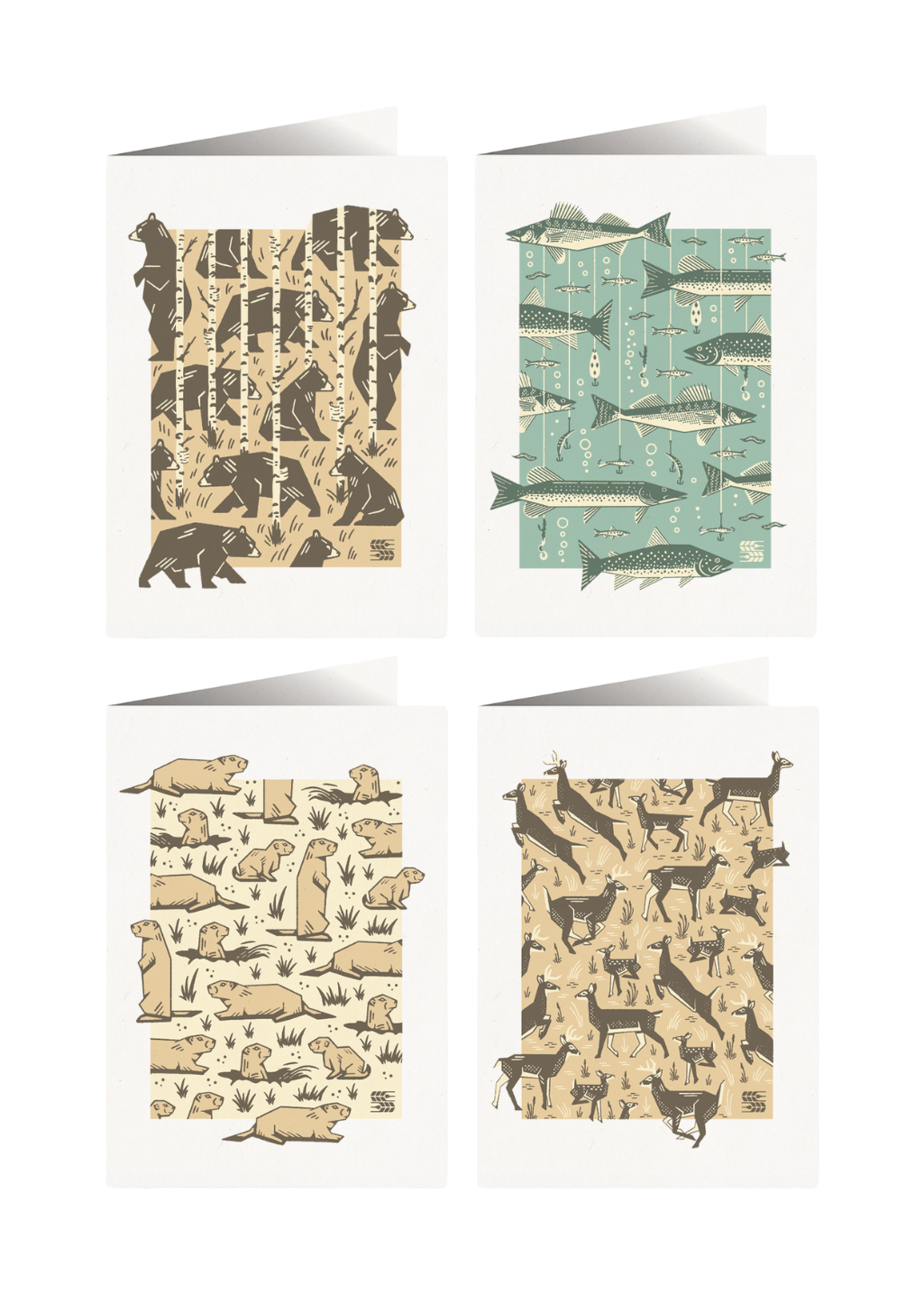 Wildlife Series Greeting Cards | 4-Pack - Hardpressed Print Studio Inc.