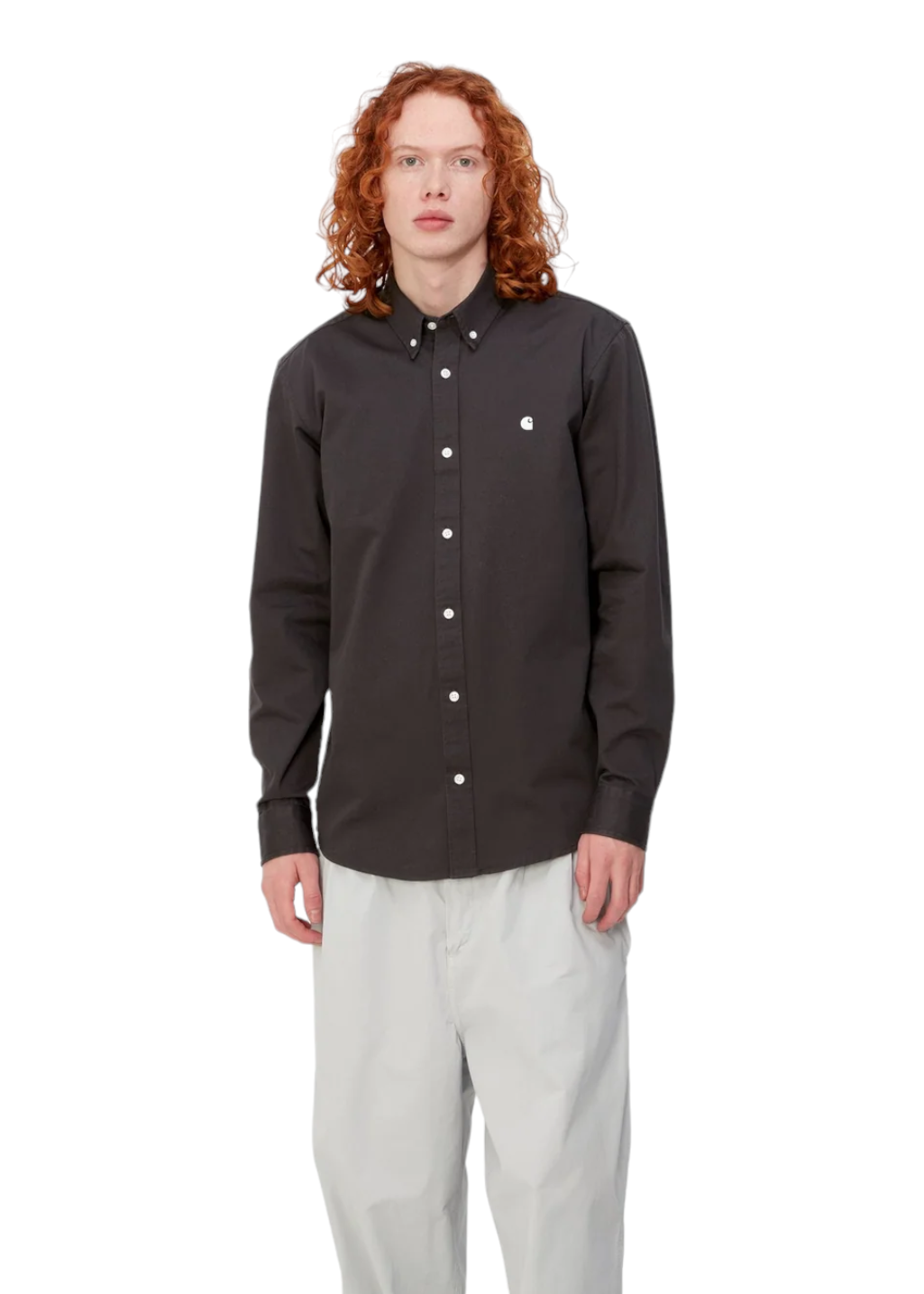 Carhartt WIP - L/S Madison Shirt - Charcoal/White - Hardpressed Print Studio Inc.