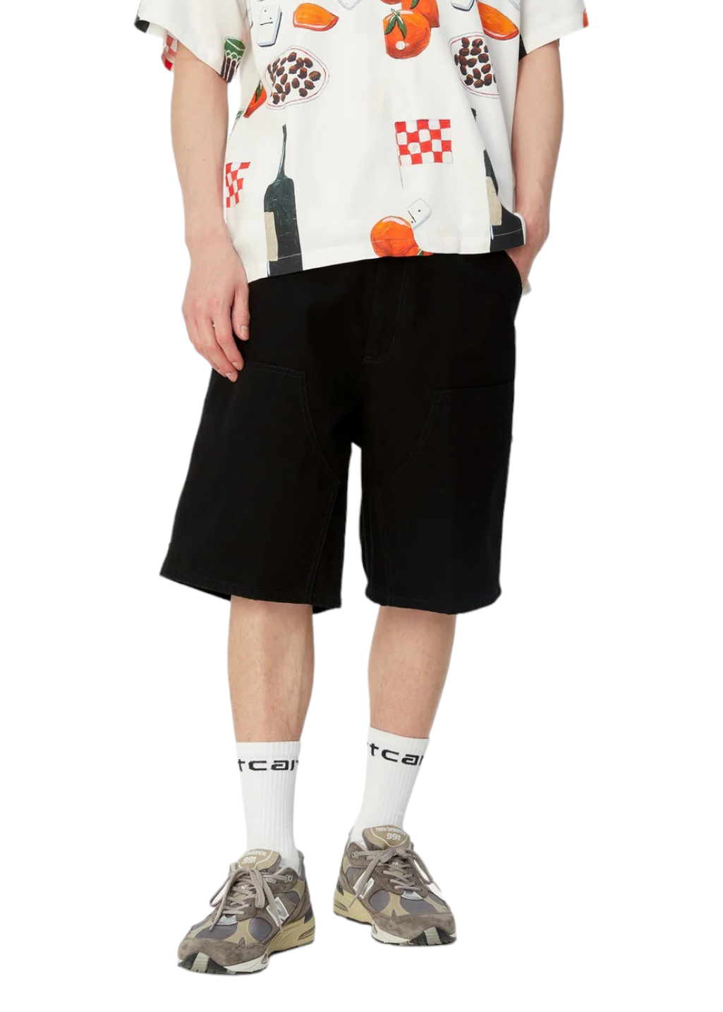 Carhartt WIP - Double Knee Short - Black Rinsed - Hardpressed Print Studio Inc.