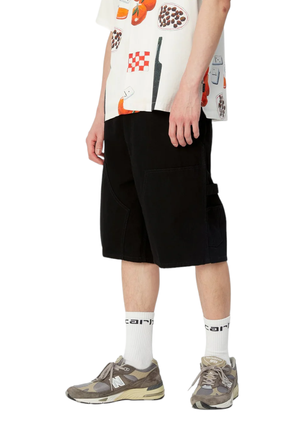 Carhartt WIP - Double Knee Short - Black Rinsed - Hardpressed Print Studio Inc.