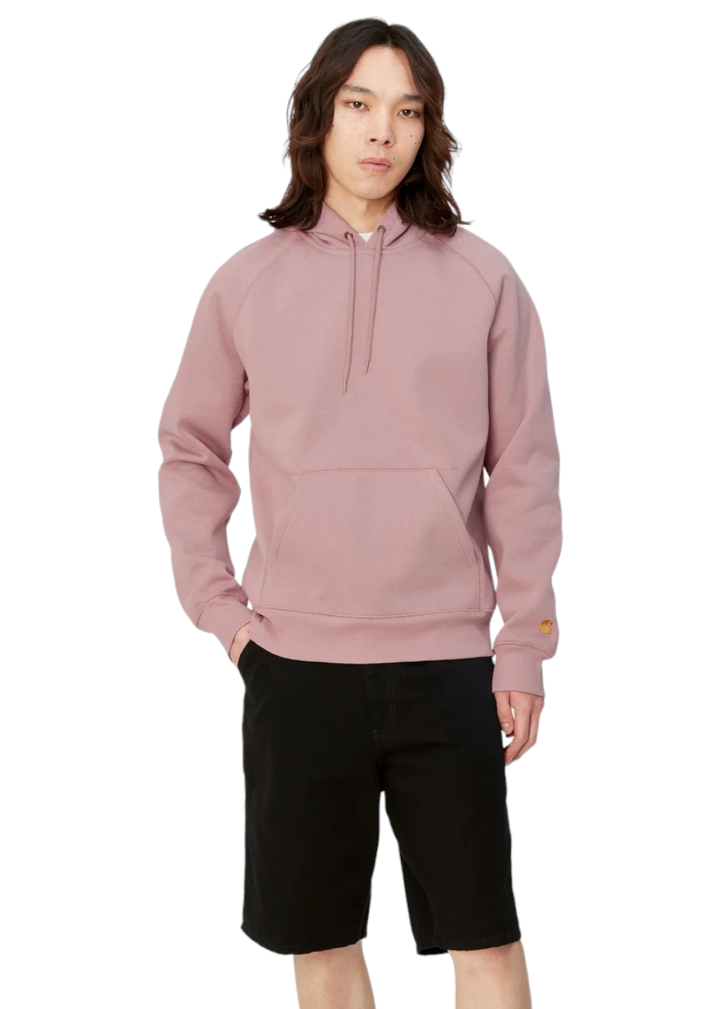Carhartt WIP - Hooded Chase Sweatshirt - Glassy Pink/Gold - Hardpressed Print Studio Inc.