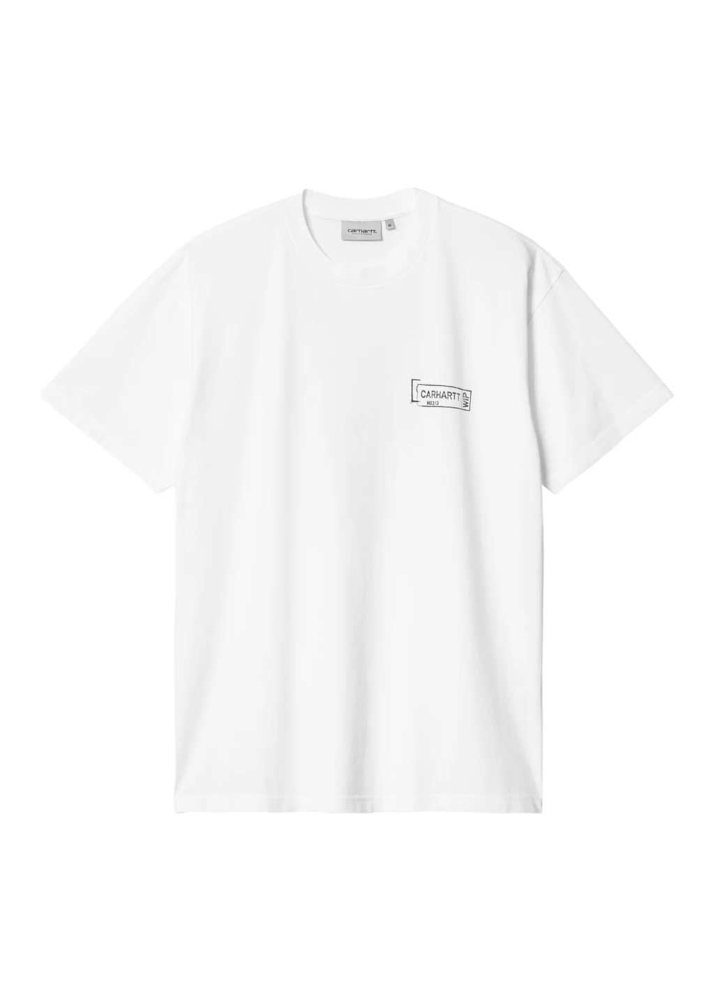 【Carhartt】S/S STAMP T-SHIRT R5408 Carhartt WIP - S/S Stamp T-Shirt - White/Black Stone Washed
