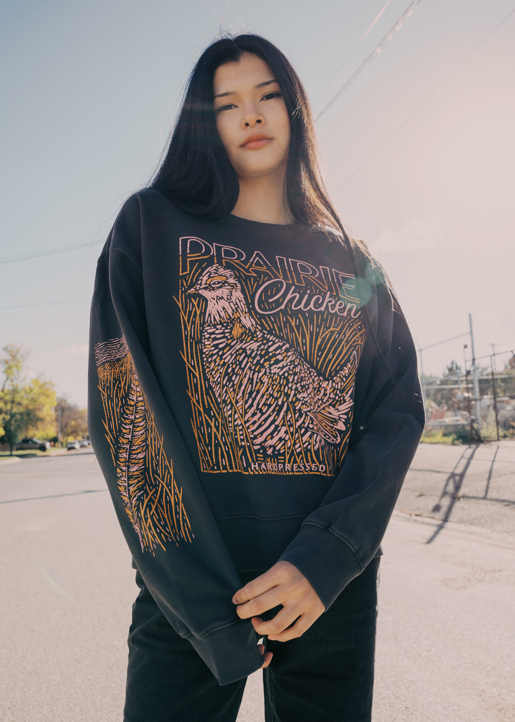 Prairie Chicken Crewneck | Vintage Black | Ladies