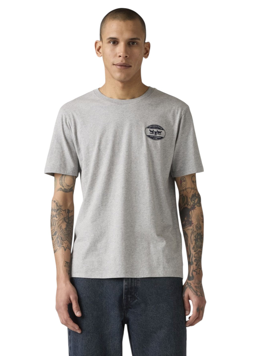 Levi's - Graphic Crewneck Tee - Fit Easy Poster Mid Tone Heather Grey