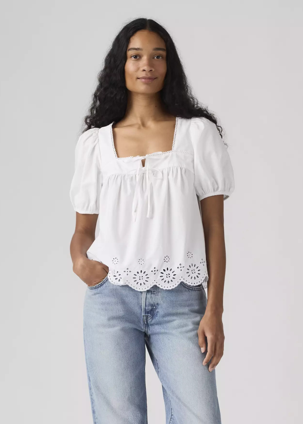 Levi's - Darling SS Cutwork Blouse - Bright White