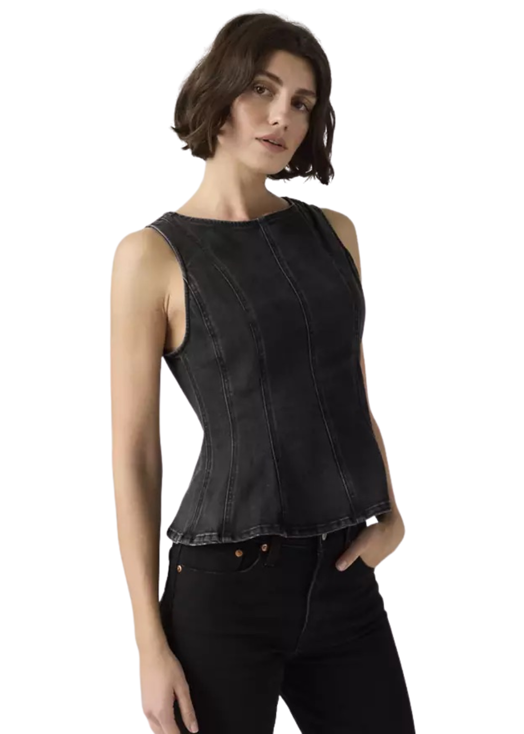 Levi's - Leighton Peplum Top - NY Nights - Hardpressed Print Studio Inc.