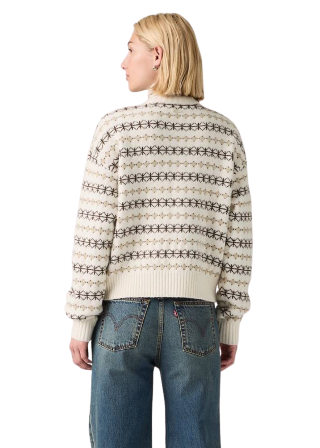 Levi's - Charlotte Crewneck Cardigan - Claire Fairisle Egret