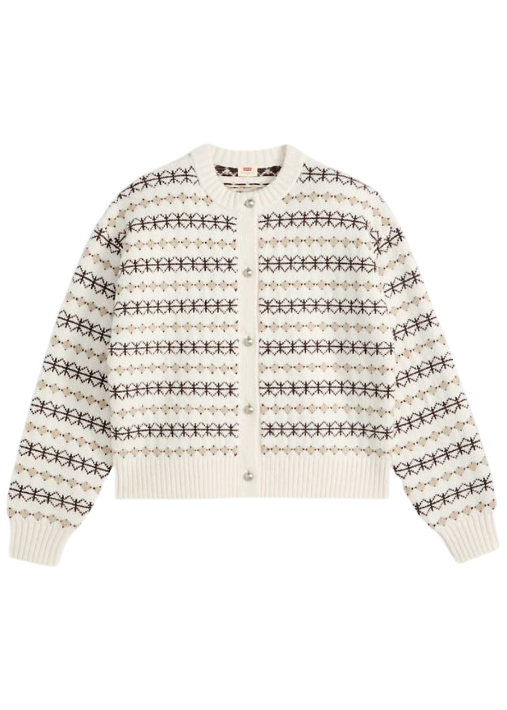 Levi's - Charlotte Crewneck Cardigan - Claire Fairisle Egret