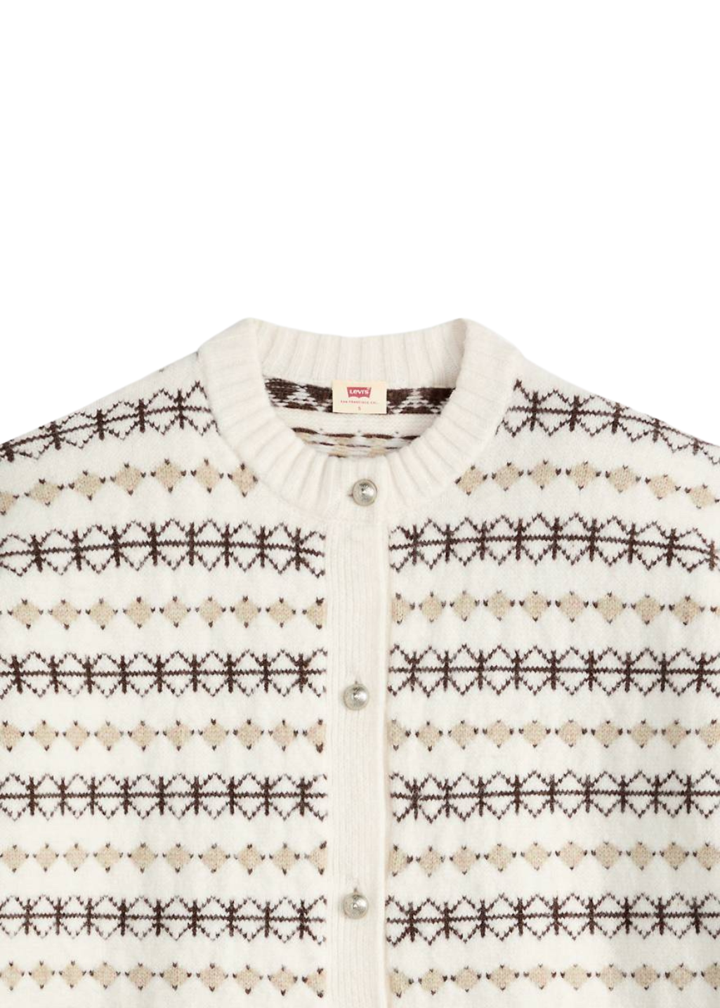 Levi's - Charlotte Crewneck Cardigan - Claire Fairisle Egret
