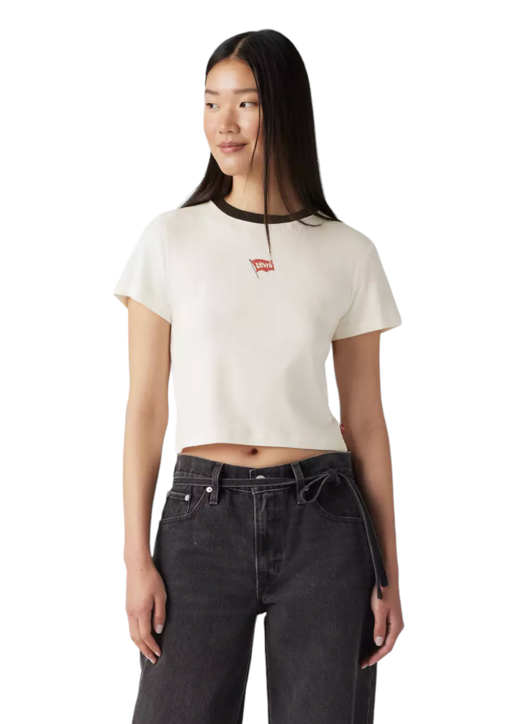 Levi's - GR Essential Sporty Tee - Mini Flag BW Egret/Pirate Black