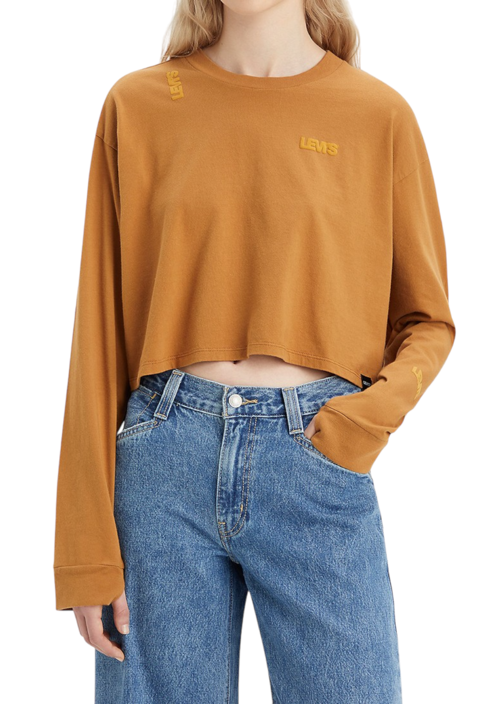 Levi's cropped sweatshirt sales