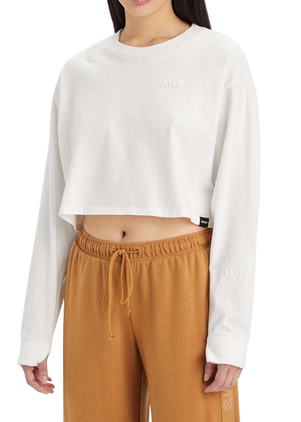 Levi's - Graphic Cindy L/S Crop - Bright White - Hardpressed Print Studio Inc.